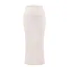 Falda Lápiz Bodycon Cola de Pez de Longitud Media por Encima de la Rodilla con Abertura Trasera, Estilo Nuevo Coreano Dongdaemun Femenino de Cintura Alta Adelgazante