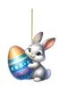 Colgante de Acrílico para Coche de Conejo de Pascua Transfronterizo, Decoración Creativa de Colgante para Bolso con Temática de Huevo de Pascua