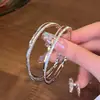 Brincos de argola grandes de camada dupla super brilhantes para mulheres, design exclusivo do Instagram, estilosos, simples, versáteis