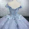 Vestido strapless de tul azul 2026 nuevo de comercio exterior estilo francés, atuendo de rendimiento de lujo ligero para anfitriona y socialité, suministro del fabricante