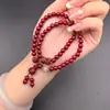 Pulseira Vintage de Alto Padrão em Sândalo Vermelho com Sândalo Roxo Dourado, Perfeita para Combinar com Suéteres, um Presente Único para o Ano do Seu Signo