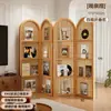 Tampa de tomada vertical para ar condicionado de sala de estar, divisória de tela dobrável de madeira maciça, nova prateleira de meia-parede de canto