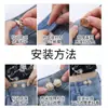 Acessório de Botão para Ajuste na Cintura Flor de Camélia, Sem Costura e Sem Necessidade de Prego, para Calças de Homem e Mulher, Ajuste, Aperto e Fixação de Botão na Cintura de Jeans