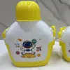 Nova caneca infantil criativa desenho animado portátil com canudo de sucção pote PP à prova de queda à prova de vazamento com alça chaleira