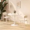 Mesa redonda blanca pequeña estilo ins nórdico para negociación mesa y silla para cafetería de té con leche mesa de comedor tulipán