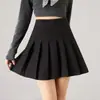 2025 Novo Outono e Inverno Estilo Preppy Design Outono e Inverno Saia Retro Saia Curta Anti-Exposição Cintura Alta Saia Plissada