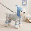 Ropa para Mascotas Estrella y Luna Ropa de Casa para Otoño e Invierno, Conjunto Cálido con Capucha de Cuatro Patas que Protege el Vientre para Perros Pequeños y Medianos
