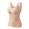 Colete Térmico de Veludo Escovado Dupla Face Outono/Inverno para Mulheres, Autoaquecimento Sem Costura com Bojo no Peito, Roupa Íntima Térmica, Camada Base de Temperatura Constante