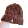 Sombrero de Lana de Ciervo Dulce Japonés para Niños, Sombrero de Punto Grueso y Cálido de Otoño e Invierno, Sombrero de Vuelta Rayado de Forro Polar Teddy