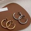 Anel liso de metal de 30 mm estilo europeu e americano Ning Zhuoyi, rotativo, porta-incenso integrado para mosquito, brincos de clipe de orelha, metal cobre, brincos femininos
