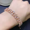 Pulseira de Morganita Pura Natural com Clareza Quase Impecável e Cor Totalmente Vibrante, Cuidadosamente Feita à Mão com Materiais Premium, Excelente Qualidade de Cristal, Banhada em Prata de Lei S925