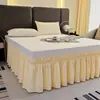 Roupa de Cama Antiderrapante Saia de Cama Elástica Americana Sem Superfície de Cama Capa de Cama Branca Saia Cobertura Contra Poeira Avental de Cama Coreano Espessado