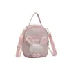 Bolso bandolera para mujer dulce y lindo, bolso de hombro simple de tela a cuadros para auriculares, bolso de lona portátil para salir, al por mayor