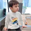 Camiseta de Manga Larga de Primavera para Niños y Niñas Medianos y Grandes De Rong Primavera y Otoño Camiseta Fina de Manga Larga Camiseta Básica Infantil Moderna
