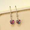 Pendientes de Amor de Longitud Media para el Día de San Valentín Transfronterizos de Amazon, Ligeros, Lujosos y Dulces, Llenos de Diamantes, Pendientes para Novias y Mejores Amigas