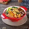 Famoso en Internet A8 Melamina Engrosada Doble Asa Olla Caliente Picante, Tazón para Olla Fragante, Tazón para Fideos en Olla Caliente, Tazón Grande Comercial, Uso Especial