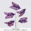 5 hojas artificiales de taro de colores, plantas verdes falsas, hojas de árbol artificiales para decoración de bodas, paisajismo y proyectos de arreglos florales