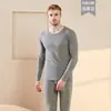 Conjunto de roupa íntima térmica masculina espessado com forro de fleece Dejia à prova de frio para idosos roupas de outono calças compridas inverno