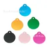 Placa de identificación redonda de 35 mm con anilla para perro y gato, suministros para mascotas, accesorios de cuerda anti-pérdida para exteriores, anillo de cuello metálico, joyería