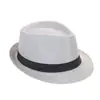 Moda de Verano Elegante Sombrero Jazz de Algodón y Lino Color Sólido para Hombres y Mujeres, Versátil Sombrero Casual de Caballero Británico