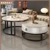 Mesa de Centro de Madeira Maciça Sala de Estar Uso Doméstico Apartamento Pequeno Moderno Simples Luxo Leve Sensação de Alto Padrão Camada Dupla Mesa de Chá para Sofá