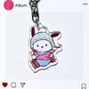 Llavero de Patinaje sobre Hielo Sanrio Estilo Japonés, Colgante Doble Transparente de Acrílico, Lindo Accesorio de Llavero para Mochila de Dibujos Animados