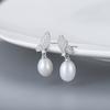 Aretes de botón de mariposa de diseño de plata esterlina S925 estilo coreano para mujer, personalidad versátil, aretes de perlas de diamantes, accesorios de soporte vacío DIY