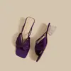 Tacones Altos con Moño, Estilo Francés de Alta Gama con Faldas, Sandalias y Pantuflas, Nueva Moda Verano y Otoño 2025, Hermosos Tacones de Cristal