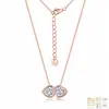 Collar de Plata de Ley S925 Full Moissanita Dos 2 Quilates Forma de Corazón Moissanita Engastada en Bisel Cadena para Clavícula Venta Caliente Transfronteriza