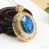Ai Yu Joyería Europea y Americana La Noche Estrellada de Van Gogh Colgante de Vidrio Colorido Collar de Vidrio Venta al por Mayor Transfronteriza S4101312