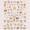 Celebridade da Internet Corgi Corgi de Pernas Curtas Pintura Colorida Adesivos para Nail Art Super Fofos Copo de Água Câmera DIY Adesivos Decorativos Planos Branco