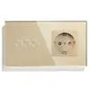 Padrão Europeu 157*86 Tomada com Interruptor Touch Russo Painel de Vidro Tomada com Interruptor Touch Luz Ozon Painel F