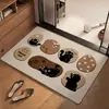 Tapete de chão de diatomito com animal de desenho animado para banheiro, tapete antiderrapante absorvente de água para vaso sanitário, porta de entrada e corredor