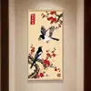 Dinheiro Traz Boas NotíciasNova Pintura de Parede Estilo Chinês Sala de Estar Fundo do Sofá Pinceladas Finas Pássaro Pássaro Flor de Ameixa Rolo Pintura Decorativa K2