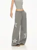 Pantalones casuales de pierna ancha elásticos de secado rápido con estampado de lunares y estrellas de dopamina estilo retro americano 2026 con efecto de caída, para hombres y mujeres
