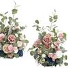 Arreglo Floral Pasillo de Boda Decoración de Bienvenida Arreglo de Boda Ramo Artificial Flores de Mano Navideñas Celebración de Boda