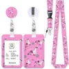 Porta-credencial retráctil en stock con impresión UV a todo color, cordón de seguridad desmontable y tarjetero con hebilla de extracción fácil