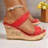 Pantuflas de Cuña para Mujer 2025 Verano Nuevo Exportación Europea y Americana Talla Grande Modernas y Cómodas Zapatos de Suela Gruesa Tacones Altos Venta al por Mayor
