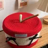 2025 Nuevo Estilo Cesta de Manzana Cesta de Almacenamiento Cuerda de Algodón Tejida Cubo de Almacenamiento Dibujos Animados Cosméticos Snacks Almacenamiento Varios