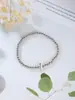 Pulsera de cuentas elástica con letra A pequeña brillante de globo 14k para niñas, pulsera de cuentas de cobre, nueva de otoño