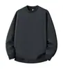 Sudadera Redonda de Algodón de Isla de 330g para Hombres y Mujeres, Color Liso, Versátil, Holgada, Casual para Grupo, Logo Bordado Impreso