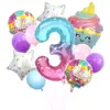 Set de Globos de Película de Aluminio para Helado de Verano Transfronterizo 40 pulgadas Cielo Estrellado Globo Digital Decoraciones para Escena de Fiesta de Cumpleaños