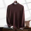 Nuevo Suéter de Cachemira de Montaña para Hombre Otoño e Invierno 2024, Cuello Medio Alto, Amigable con la Piel, Casual de Negocios, Manga Larga, Suéter Básico, Suéter Tejido