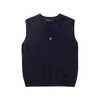 Colete de tricô retro estilo japonês com decote V para faculdade, unissex, perfeito para usar em camadas no outono e inverno, suéter sem mangas