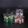 Bolsa Tote Transparente de PVC en Stock, Bolsa de Regalo, Plástico Impermeable de Mano, Bolsa de Embalaje Trendy para Souvenir, Logo Personalizado