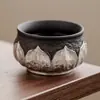 Taza de Té Kung Fu de Arcilla Negra Arena Púrpura Chapada en Plata del Fabricante, Taza de Maestro de Cerámica, Taza de Degustación, Taza Luohan, Juego de Té Chino para Oficina