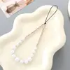 Lanyard Llavero Sense Ins Perla Anillo de Diamante Cuentas de Arroz Chapado en Plata Cadena para Teléfono Móvil Colgante Decorativo Cámara CCD Joyería