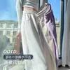 Pantalones Deportivos de Pierna Ancha de Corte Estrecho para Mujer, Nuevo Estilo Casual de Primavera y Otoño, Sueltos de Cintura Alta, Adecuados para Figuras Pequeñas, Pantalones de Chándal Rectos de Algodón Polar para Otoño e Invierno