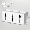 Caixa Organizadora Dispensadora de Talheres Transparente Estilo Japonês com 3 Compartimentos, Porta Talheres Preto e Branco, Caixa de Talheres para Cozinha
