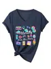 Literalmente do Século XX Amazon Ebay Site Independente Camiseta Casual da Moda para Mulheres com Decote V e Manga Curta